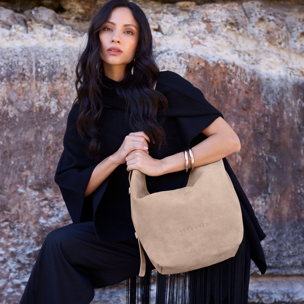 Serenity - Sandy Brown - Slouchy Bag (Cuir Lisse)
