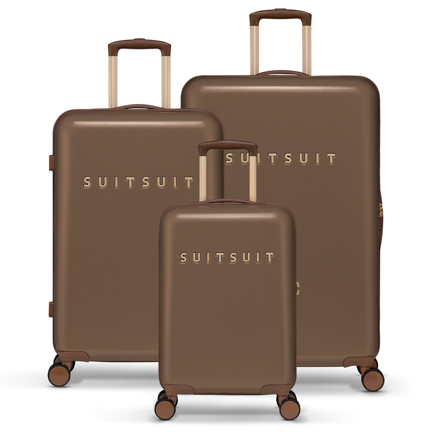 Fab Seventies - Cocoa Brown - Ensemble de Bagages (20/24/76 cm)