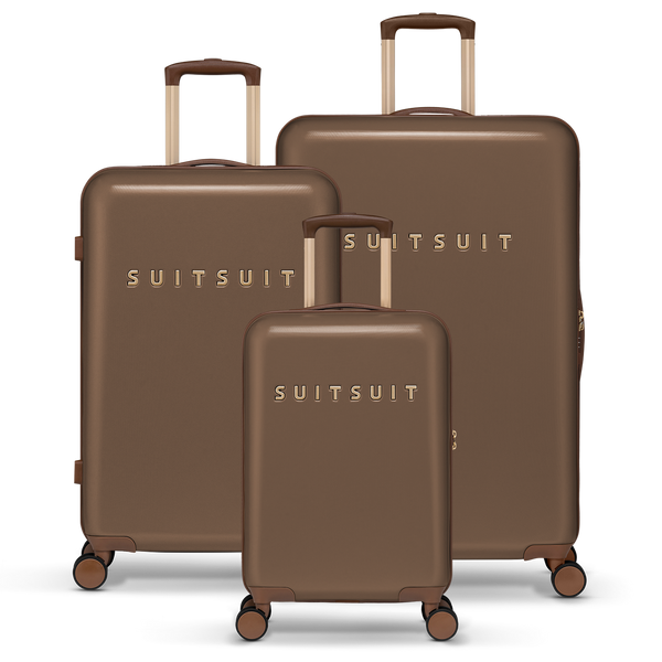 Fab Seventies - Cocoa Brown - Ensemble de Bagages (20/24/76 cm)