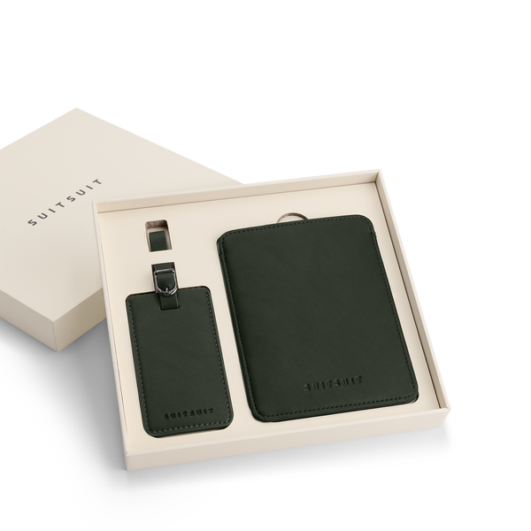 Mystique - Dark Olive - Sleeve de passeport & Étiquette de Bagage Moyen