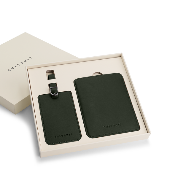 Mystique - Dark Olive - Sleeve de passeport & Étiquette de Bagage Grand