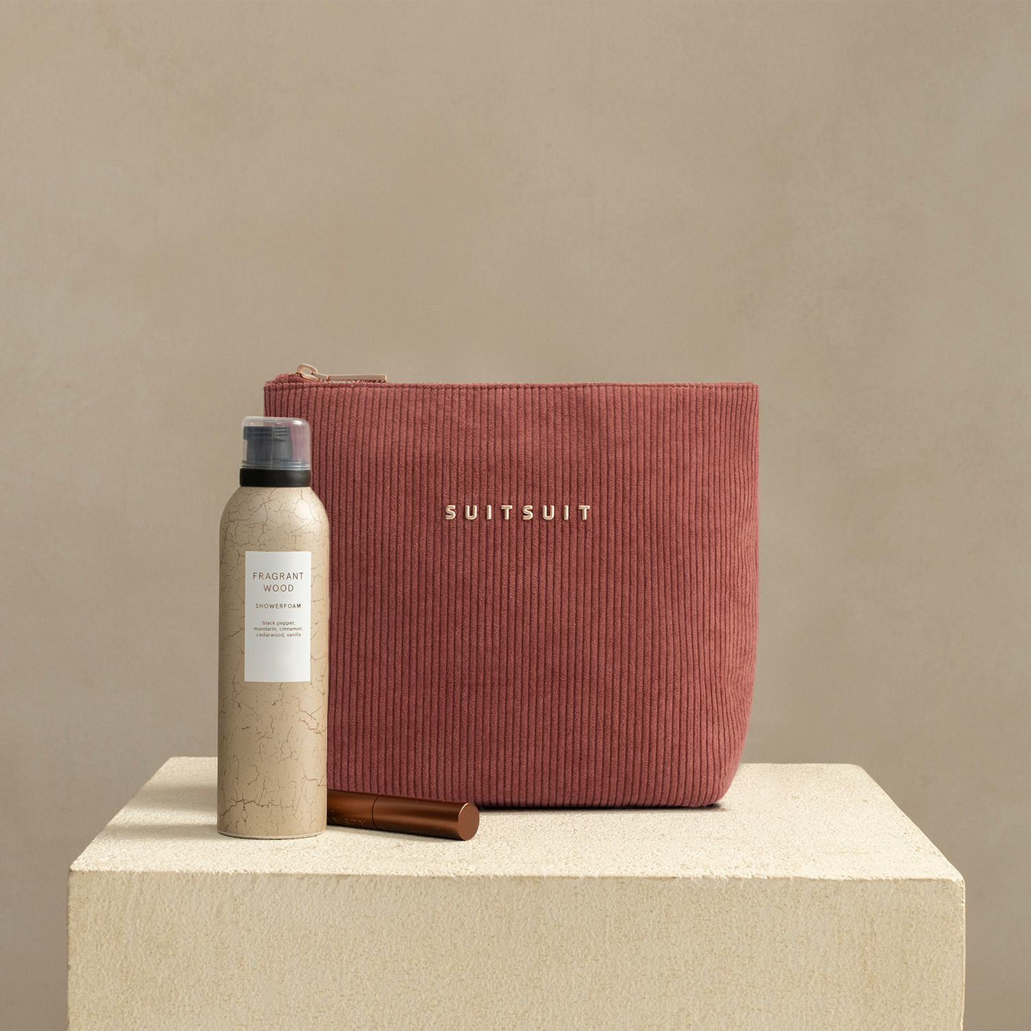 Fab Seventies - Corduroy Red Ochre - Toiletry Bag L