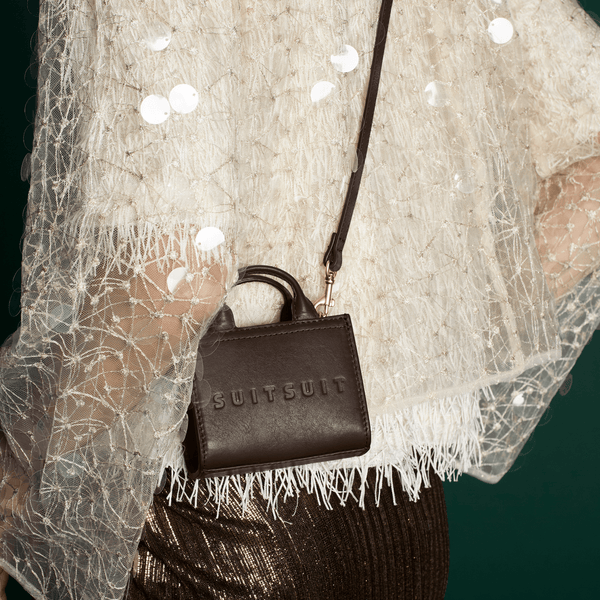 Fab Seventies Special Edition - Chocolate Brown - Micro Cross Body Bag (Cuir Lisse)