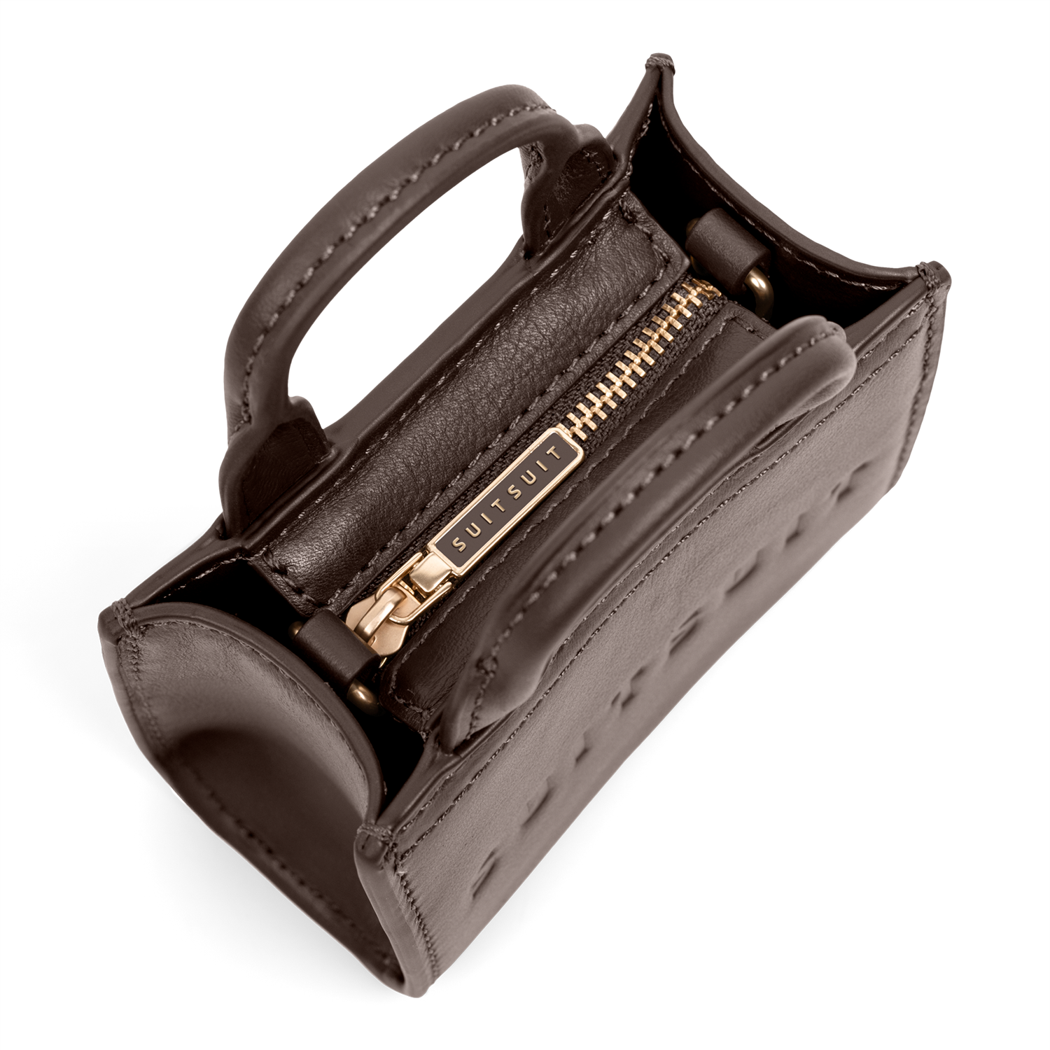 Fab Seventies Special Edition - Chocolate Brown - Micro Cross Body Bag (Cuir Lisse)