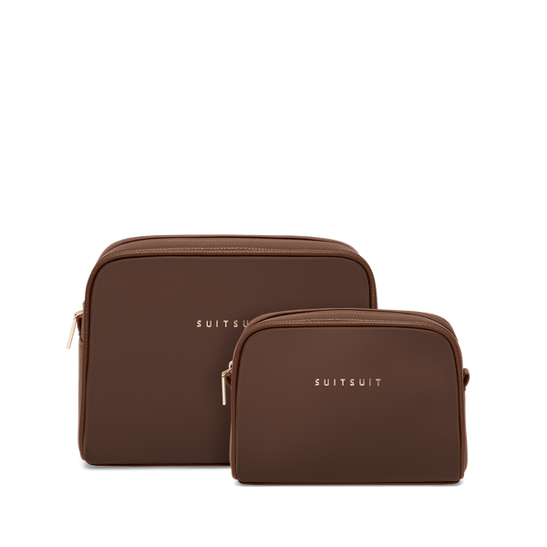 Serenity - Chocolate Brown - Trousse de Toilette XL Et sac de maquillage