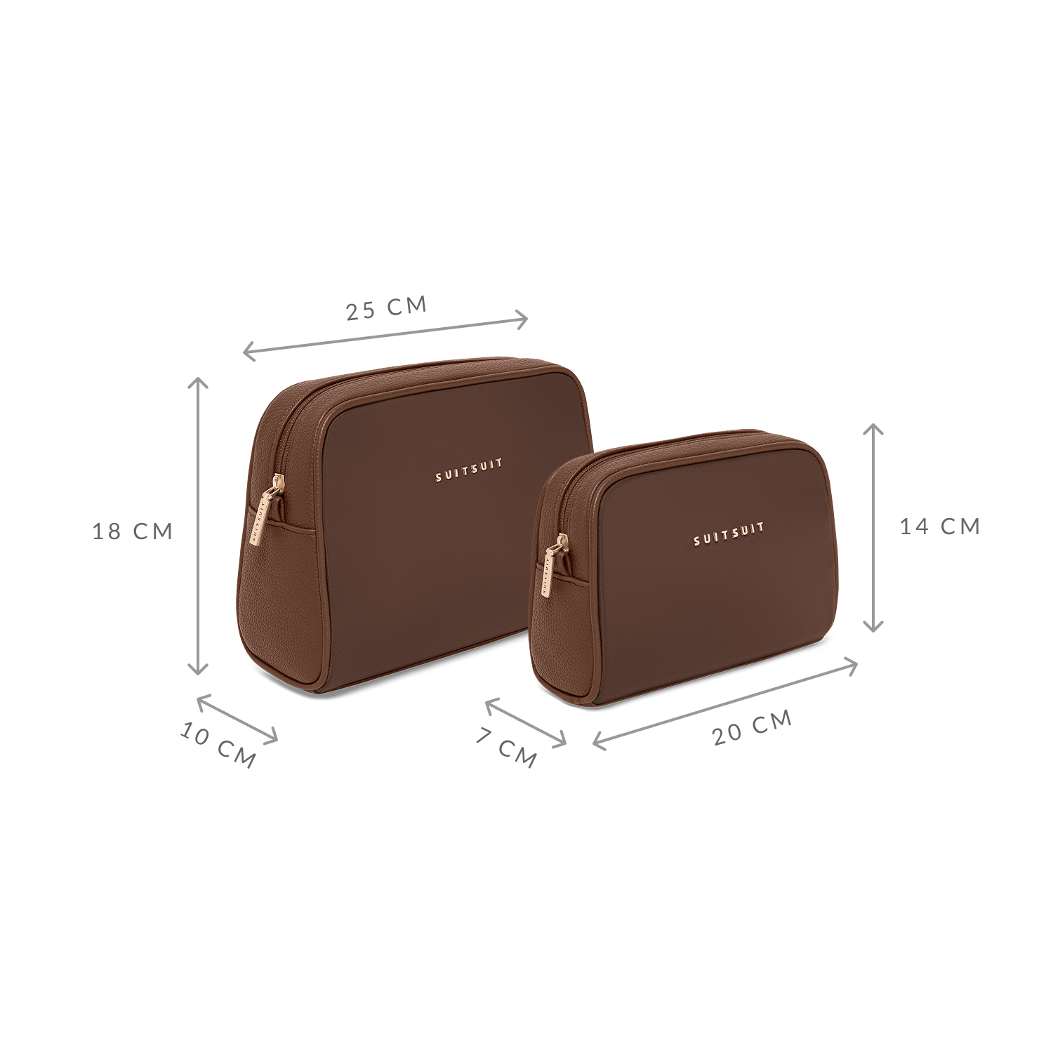 Serenity - Chocolate Brown - Trousse de Toilette XL Et sac de maquillage