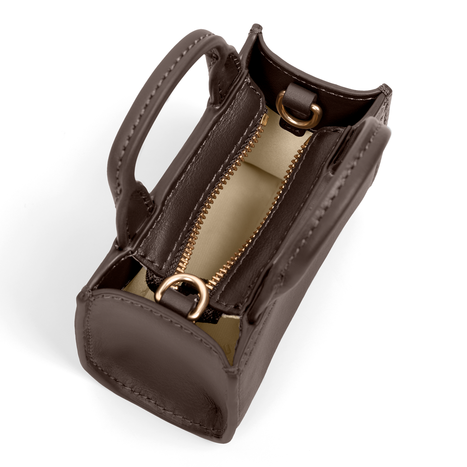 Serenity - Chocolate Brown - Micro Cross Body Bag (Cuir Lisse)
