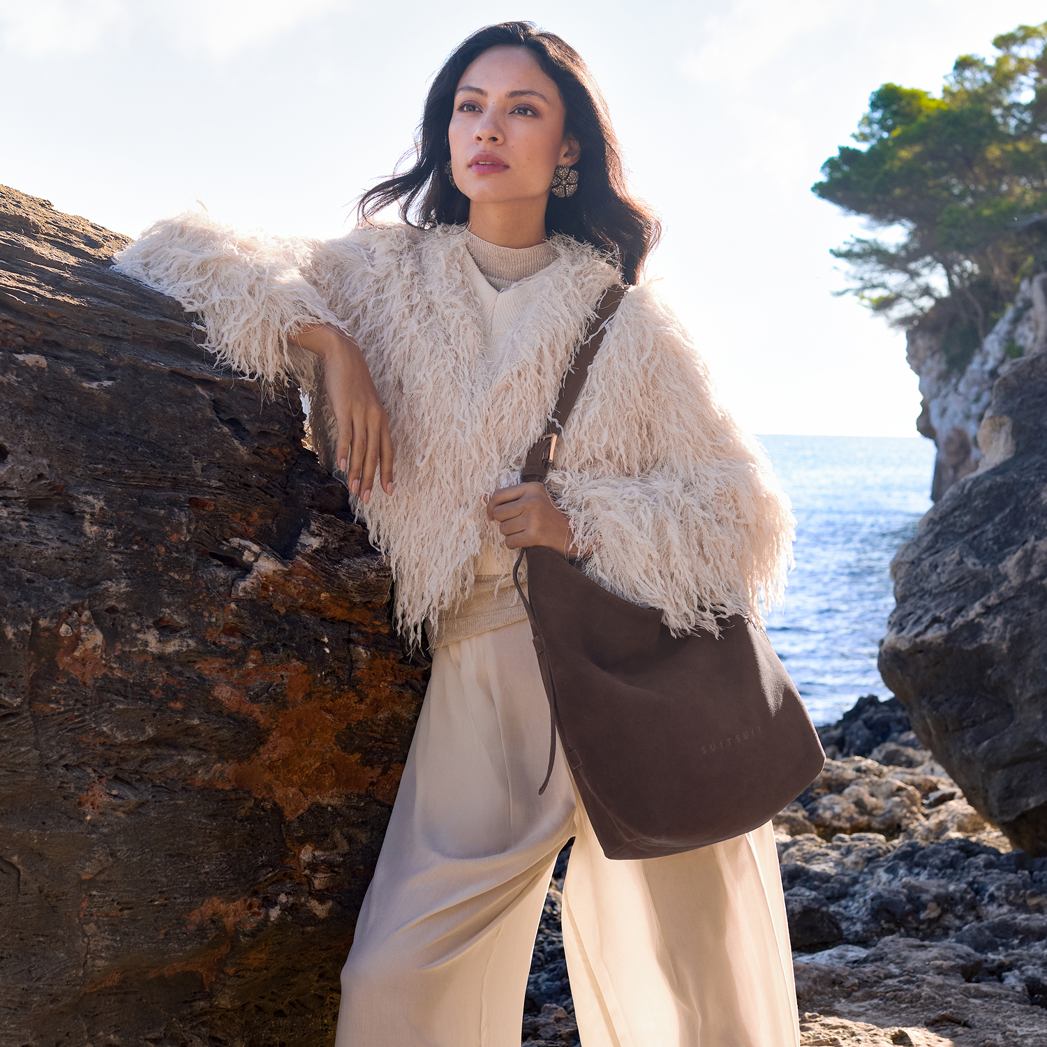 Serenity - Chocolate Brown - Slouchy Bag (Cuir Lisse)